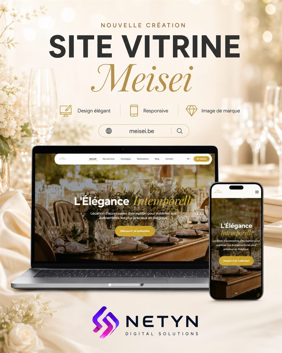 Présentation du site vitrine Meisei sur ordinateur et mobile