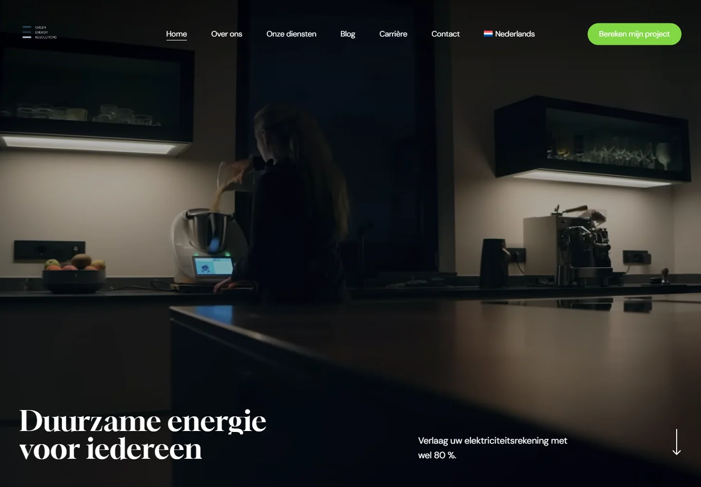 Capture réelle du site Green Energy Resolutions sur ordinateur