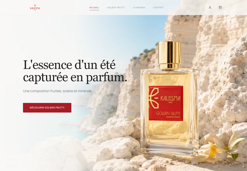 Capture réelle du site Kaliisma sur ordinateur